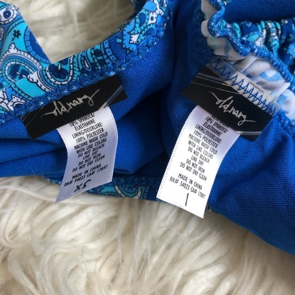 Old Navy Paisley Ruffle Trim Halter String Bikini - Picture 5 of 7